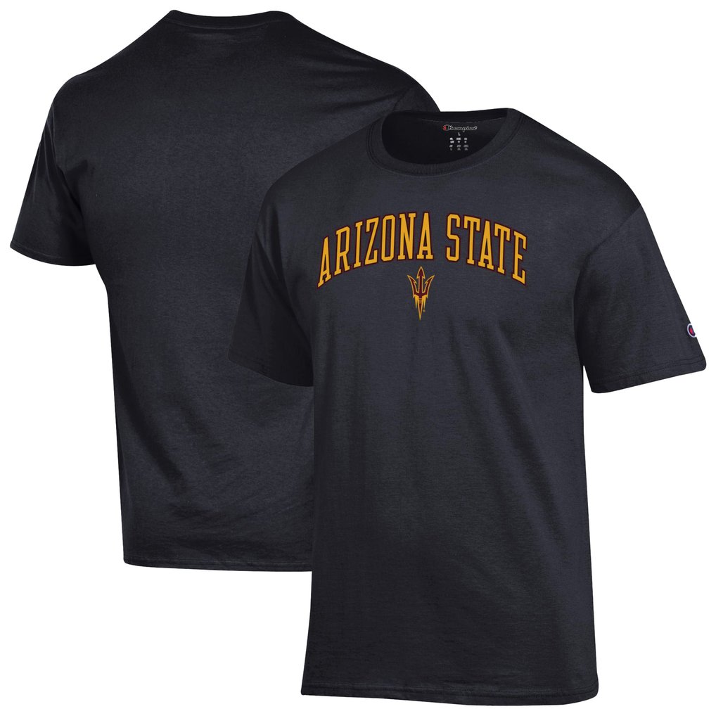  Arizona State Sun Devils Champion Arched Logo T-Shirt - Black